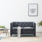 vidaXL Chesterfield-Sofa 2-Sitzer Stoffpolsterung Grau vidaXL Chesterfield-Sofa 2-Sitzer Stoffpolsterung Grau