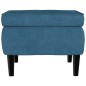 vidaXL Hocker mit Holzbeinen Blau Samt vidaXL Hocker mit Holzbeinen Blau Samt