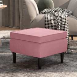 vidaXL Hocker mit Holzbeinen Rosa Samt