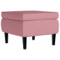 vidaXL Hocker mit Holzbeinen Rosa Samt vidaXL Hocker mit Holzbeinen Rosa Samt