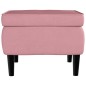 vidaXL Hocker mit Holzbeinen Rosa Samt vidaXL Hocker mit Holzbeinen Rosa Samt