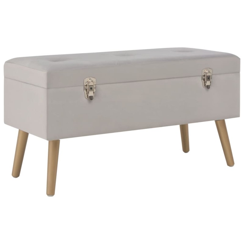 vidaXL Bank mit Stauraum 80 cm Grau Samt vidaXL Bank mit Stauraum 80 cm Grau Samt