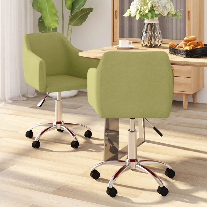 vidaXL Esszimmerstühle 2 Stk. Drehbar Grün Stoff vidaXL Esszimmerstühle 2 Stk. Drehbar Grün Stoff