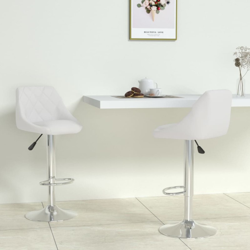vidaXL Barhocker 2 Stk. Weiß Kunstleder vidaXL Barhocker 2 Stk. Weiß Kunstleder