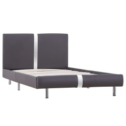 vidaXL Bettgestell Grau Kunstleder 90x200 cm