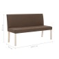 vidaXL Sitzbank 139,5 cm Braun Polyester vidaXL Sitzbank 139,5 cm Braun Polyester