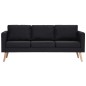 vidaXL 3-Sitzer-Sofa Stoff Schwarz vidaXL 3-Sitzer-Sofa Stoff Schwarz