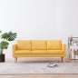vidaXL 3-Sitzer-Sofa Stoff Gelb vidaXL 3-Sitzer-Sofa Stoff Gelb