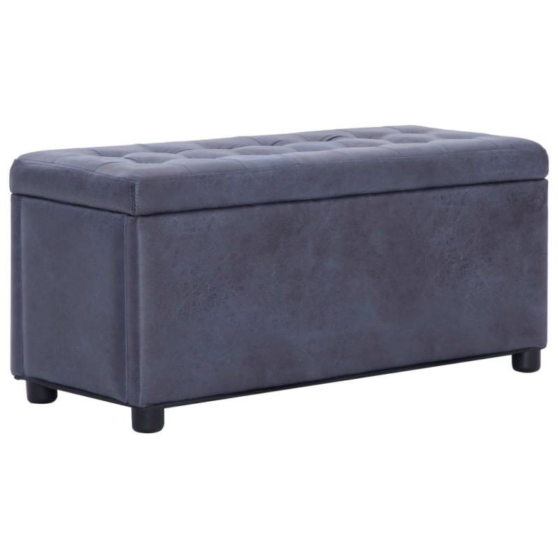 vidaXL Ottoman mit Stauraum 87,5 cm Grau Wildleder-Optik vidaXL Ottoman mit Stauraum 87,5 cm Grau Wildleder-Optik