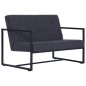 vidaXL 2-Sitzer-Sofa mit Armlehnen Dunkelgrau Stahl und Stoff vidaXL 2-Sitzer-Sofa mit Armlehnen Dunkelgrau Stahl und Stoff