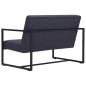 vidaXL 2-Sitzer-Sofa mit Armlehnen Dunkelgrau Stahl und Stoff vidaXL 2-Sitzer-Sofa mit Armlehnen Dunkelgrau Stahl und Stoff