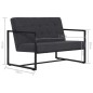 vidaXL 2-Sitzer-Sofa mit Armlehnen Dunkelgrau Stahl und Stoff vidaXL 2-Sitzer-Sofa mit Armlehnen Dunkelgrau Stahl und Stoff