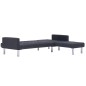 vidaXL L-förmiges Schlafsofa Dunkelgrau Polyester vidaXL L-förmiges Schlafsofa Dunkelgrau Polyester