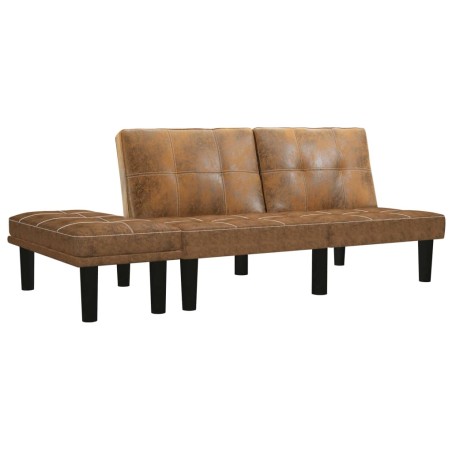 vidaXL 2-Sitzer-Sofa Braun Wildleder-Optik