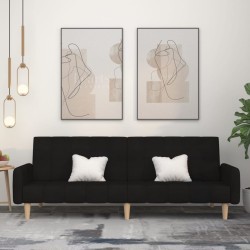 vidaXL Schlafsofa 2-Sitzer Schwarz Stoff