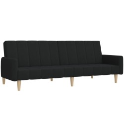 vidaXL Schlafsofa 2-Sitzer Schwarz Stoff