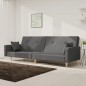 vidaXL Schlafsofa 2-Sitzer mit 2 Kissen Hellgrau Stoff vidaXL Schlafsofa 2-Sitzer mit 2 Kissen Hellgrau Stoff