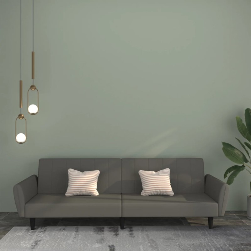 vidaXL Schlafsofa 2-Sitzer Dunkelgrau Samt vidaXL Schlafsofa 2-Sitzer Dunkelgrau Samt