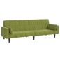 vidaXL Schlafsofa 2-Sitzer mit 2 Kissen Hellgrün Samt vidaXL Schlafsofa 2-Sitzer mit 2 Kissen Hellgrün Samt
