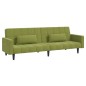 vidaXL Schlafsofa 2-Sitzer mit 2 Kissen Hellgrün Samt vidaXL Schlafsofa 2-Sitzer mit 2 Kissen Hellgrün Samt