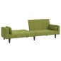 vidaXL Schlafsofa 2-Sitzer mit 2 Kissen Hellgrün Samt vidaXL Schlafsofa 2-Sitzer mit 2 Kissen Hellgrün Samt
