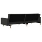 vidaXL Schlafsofa 2-Sitzer mit 2 Kissen Schwarz Stoff vidaXL Schlafsofa 2-Sitzer mit 2 Kissen Schwarz Stoff