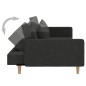 vidaXL Schlafsofa 2-Sitzer mit 2 Kissen Schwarz Stoff vidaXL Schlafsofa 2-Sitzer mit 2 Kissen Schwarz Stoff