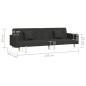 vidaXL Schlafsofa 2-Sitzer mit 2 Kissen Schwarz Stoff vidaXL Schlafsofa 2-Sitzer mit 2 Kissen Schwarz Stoff