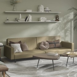 vidaXL Schlafsofa 2-Sitzer Cappuccino-Braun Kunstleder