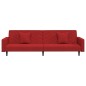 vidaXL Schlafsofa 2-Sitzer mit 2 Kissen Weinrot Samt vidaXL Schlafsofa 2-Sitzer mit 2 Kissen Weinrot Samt