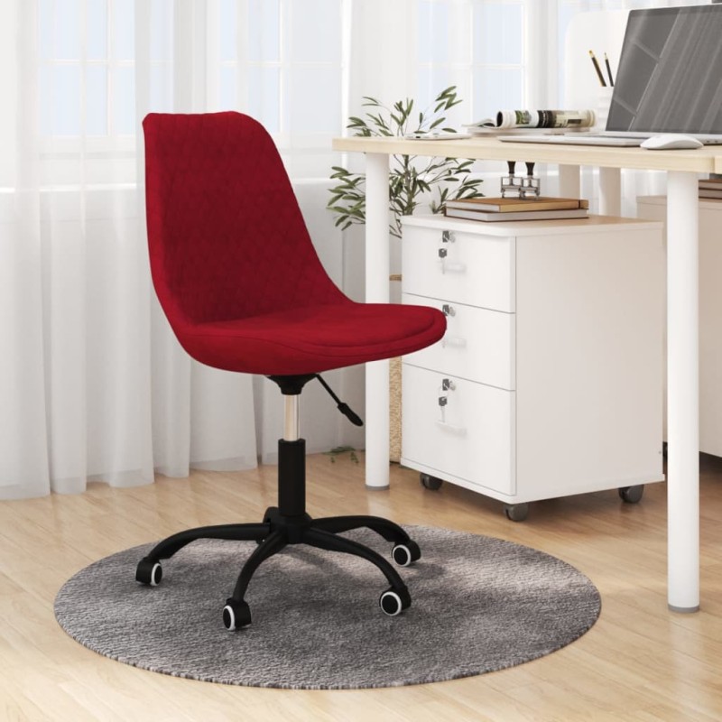 vidaXL Bürostuhl Drehbar Weinrot Stoff vidaXL Bürostuhl Drehbar Weinrot Stoff