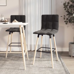 vidaXL Barhocker 2 Stk. Schwarz Stoff