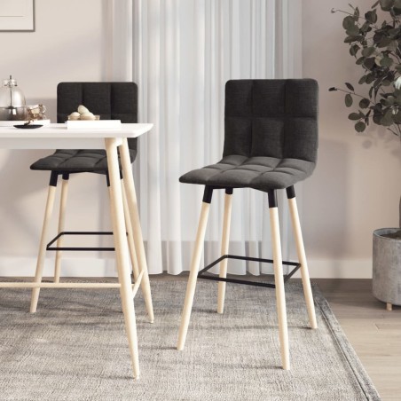 vidaXL Barhocker 2 Stk. Schwarz Stoff