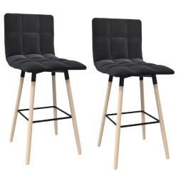 vidaXL Barhocker 2 Stk. Schwarz Stoff