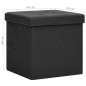 vidaXL Hocker mit Stauraum Schwarz Leinenoptik vidaXL Hocker mit Stauraum Schwarz Leinenoptik