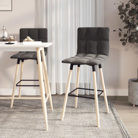 vidaXL Barhocker 2 Stk. Dunkelgrau Stoff