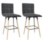 vidaXL Barhocker 2 Stk. Dunkelgrau Stoff vidaXL Barhocker 2 Stk. Dunkelgrau Stoff
