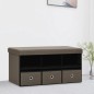vidaXL Faltbare Sitzbank mit Stauraum Braun 76x38x38 cm Leinenoptik vidaXL Faltbare Sitzbank mit Stauraum Braun 76x38x38 cm Leinenoptik
