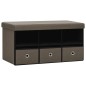 vidaXL Faltbare Sitzbank mit Stauraum Braun 76x38x38 cm Leinenoptik vidaXL Faltbare Sitzbank mit Stauraum Braun 76x38x38 cm Leinenoptik