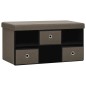 vidaXL Faltbare Sitzbank mit Stauraum Braun 76x38x38 cm Leinenoptik vidaXL Faltbare Sitzbank mit Stauraum Braun 76x38x38 cm Leinenoptik