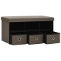 vidaXL Faltbare Sitzbank mit Stauraum Braun 76x38x38 cm Leinenoptik vidaXL Faltbare Sitzbank mit Stauraum Braun 76x38x38 cm Leinenoptik