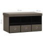 vidaXL Faltbare Sitzbank mit Stauraum Braun 76x38x38 cm Leinenoptik vidaXL Faltbare Sitzbank mit Stauraum Braun 76x38x38 cm Leinenoptik