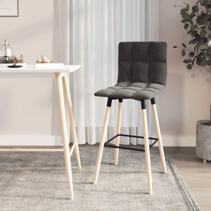 vidaXL Barhocker Dunkelgrau Stoff vidaXL Barhocker Dunkelgrau Stoff