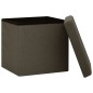 vidaXL Hocker mit Stauraum 2 Stk. Dunkelbraun Leinenoptik vidaXL Hocker mit Stauraum 2 Stk. Dunkelbraun Leinenoptik