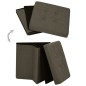 vidaXL Hocker mit Stauraum 2 Stk. Dunkelbraun Leinenoptik vidaXL Hocker mit Stauraum 2 Stk. Dunkelbraun Leinenoptik