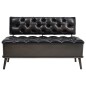 vidaXL Sitzbank mit Stauraum und Rückenlehne 110cm Schwarz Kunstleder vidaXL Sitzbank mit Stauraum und Rückenlehne 110cm Schwarz Kunstleder