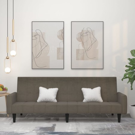 vidaXL Schlafsofa 2-Sitzer Dunkelgrau Mikrofasergewebe