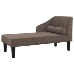 vidaXL Chaiselongue mit Nackenrolle Taupe Stoff
