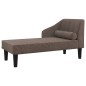 vidaXL Chaiselongue mit Nackenrolle Taupe Stoff vidaXL Chaiselongue mit Nackenrolle Taupe Stoff