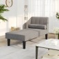 vidaXL Chaiselongue mit Nackenrolle Hellgrau Stoff vidaXL Chaiselongue mit Nackenrolle Hellgrau Stoff